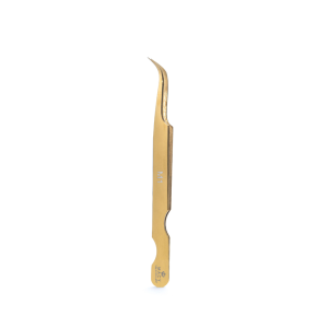 Pinça Premium Macy Gold Precisão Para Cílios – M1 Curva