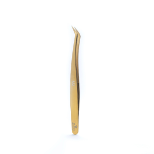 Pinça Premium Macy Gold Precisão Para Cílios – M2 Meia Curva