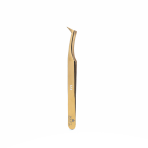 Pinça Premium Macy Gold Precisão Para Cílios – M4 Volume